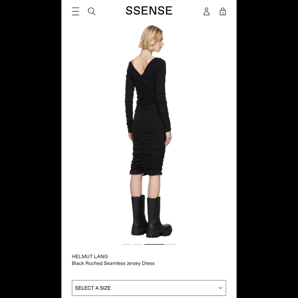 Helmut Lang
Black Ruched Seamless Jersey Dress - Picture 2 of 2